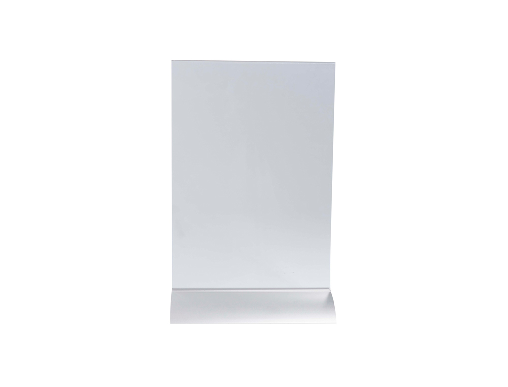 PORTE-VISUEL EXACOMPTA ACRYLIQUE VERTICAL A5 SOCLE   ALUMINIUM COLORIS CRISTAL