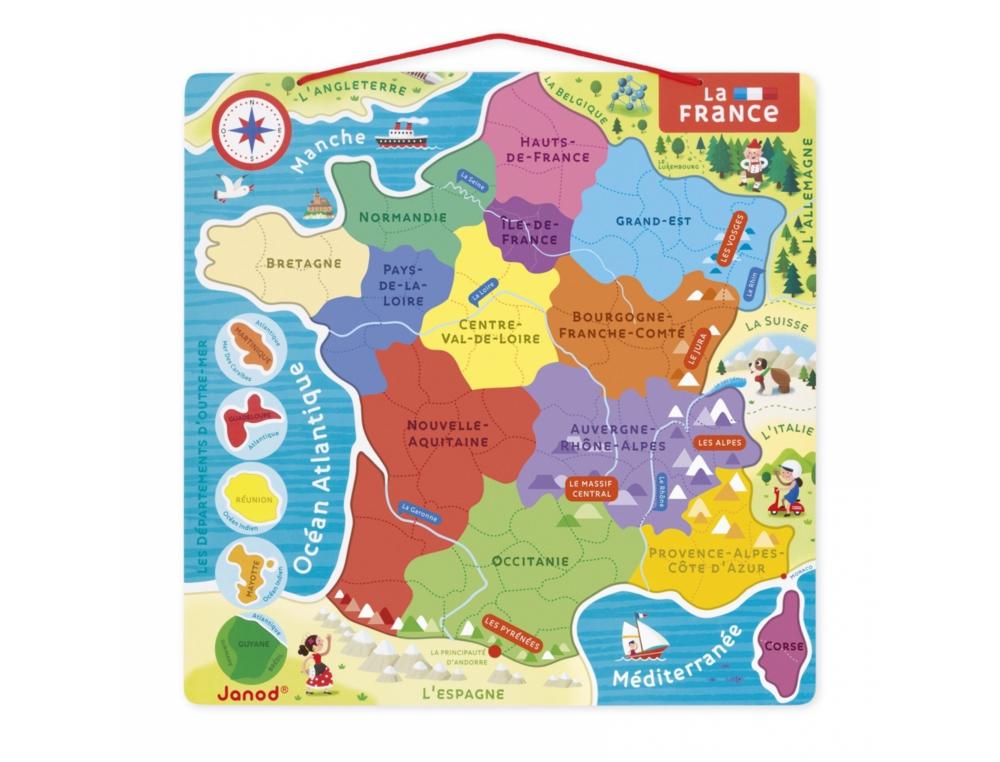 PUZZLE INTERDACTA CARTE DE FRANCE MAGNETIQUE 93 PCS      36X36CM