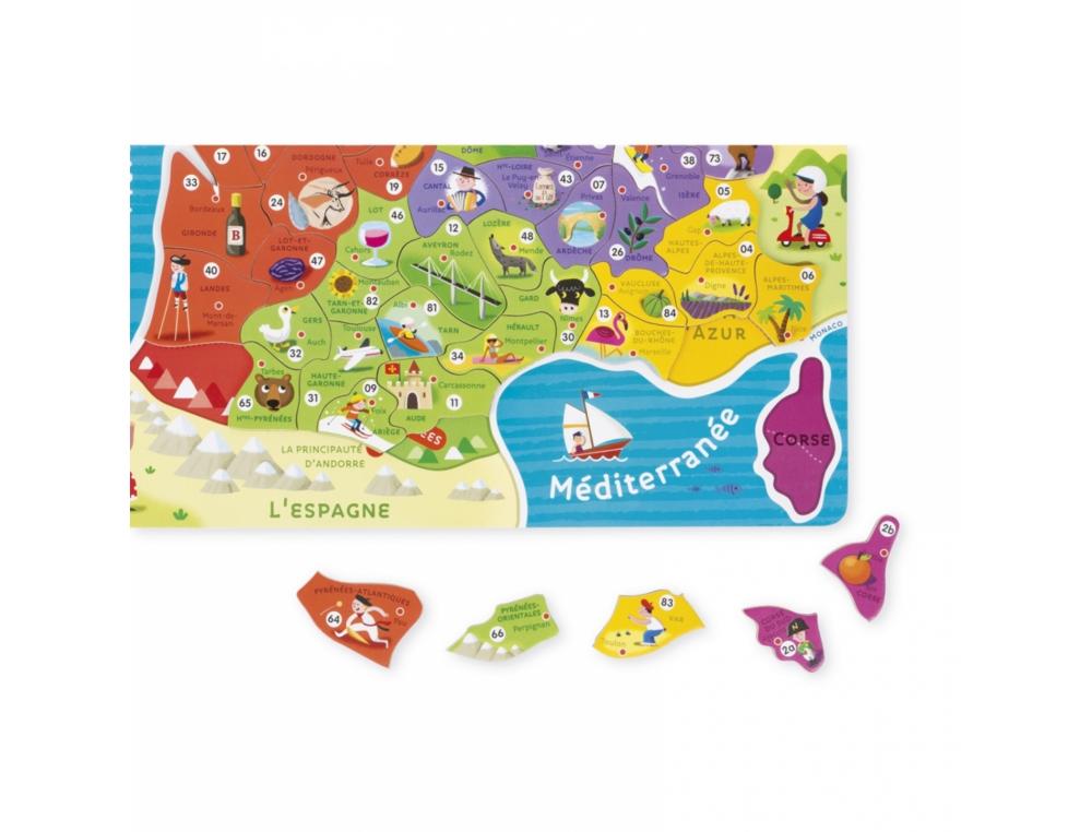 PUZZLE INTERDACTA CARTE DE FRANCE MAGNETIQUE 93 PCS      36X36CM