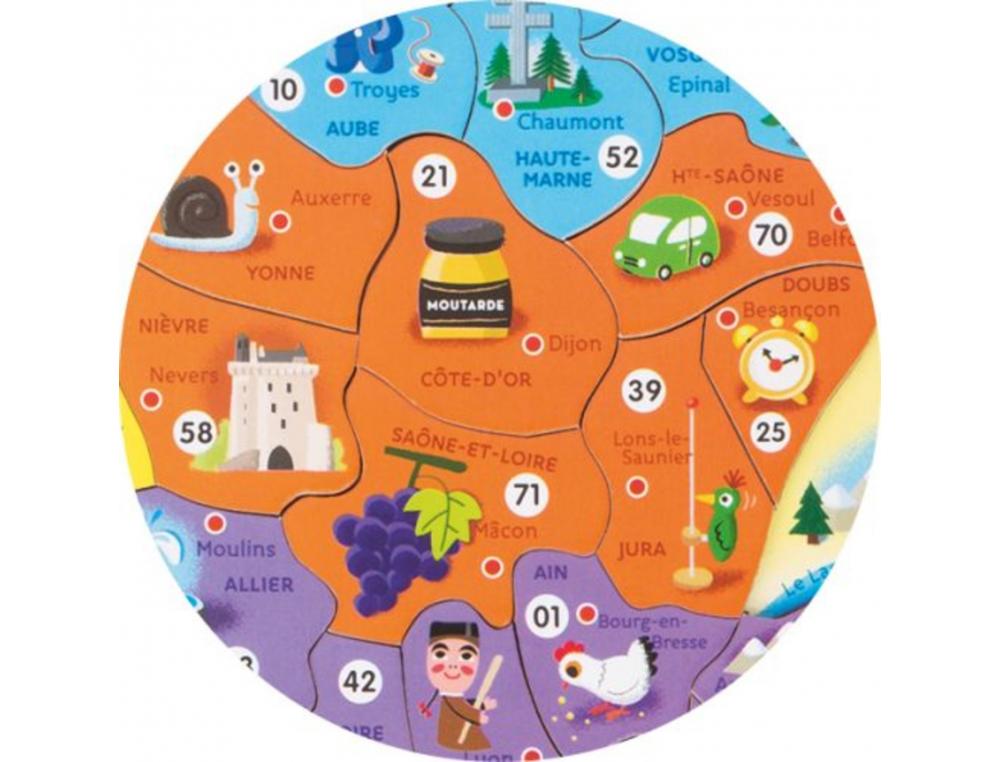 PUZZLE INTERDACTA CARTE DE FRANCE MAGNETIQUE 93 PCS      36X36CM