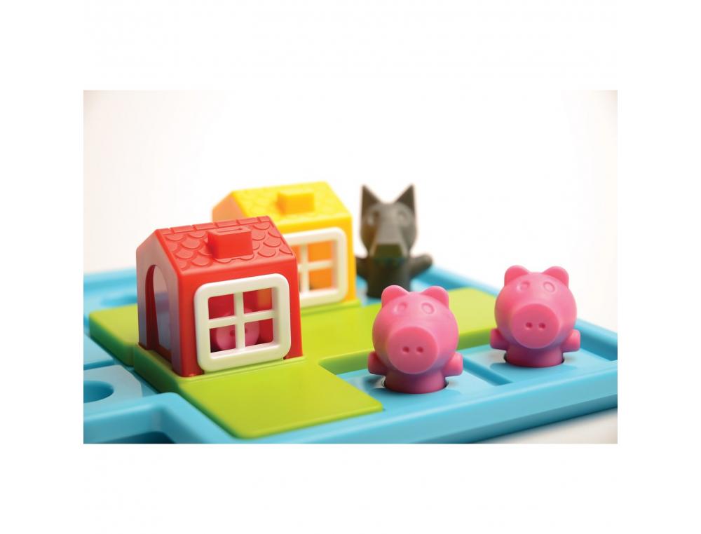 JEU INTERDACTA LES 3 PETITS COCHONS 1 PLATEAU + 3 MAISONS + 3 COCHONS + 1 LOUP + 1      LIVRET + 1 LIVRE AVEC LE