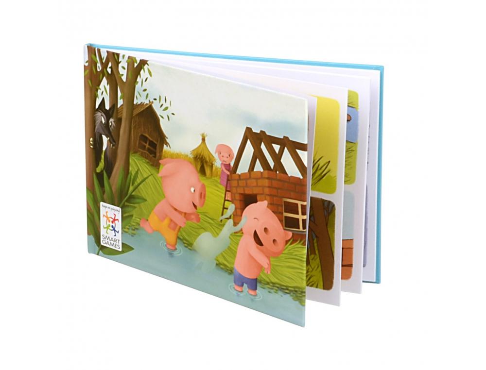 JEU INTERDACTA LES 3 PETITS COCHONS 1 PLATEAU + 3 MAISONS + 3 COCHONS + 1 LOUP + 1      LIVRET + 1 LIVRE AVEC LE