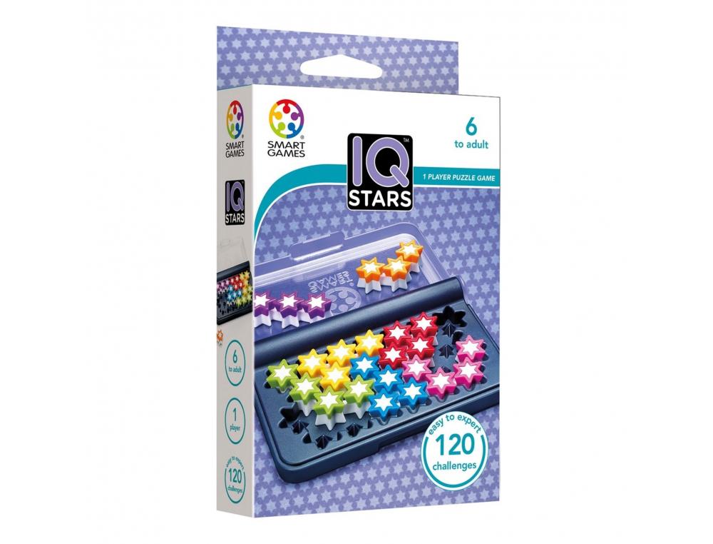 JEU INTERDACTA IQ STARS 1 BOITE RANGEMENT + 7 PCS JEU   COLORIS ET FORMES ASSORTIS +  1 LIVRET 120 DEFIS