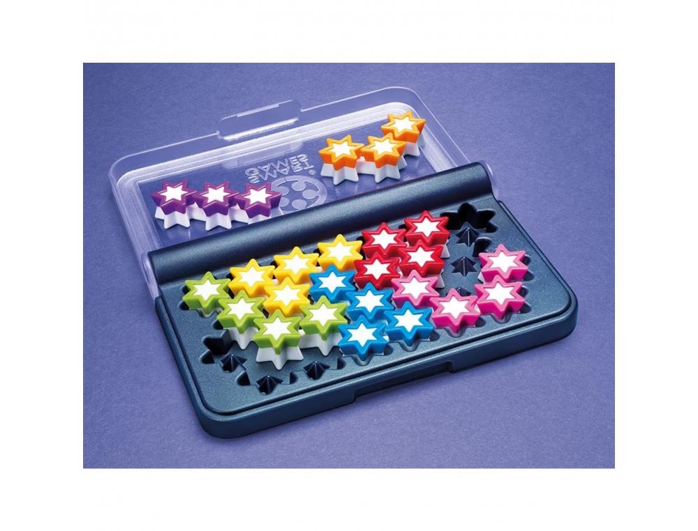 JEU INTERDACTA IQ STARS 1 BOITE RANGEMENT + 7 PCS JEU   COLORIS ET FORMES ASSORTIS +  1 LIVRET 120 DEFIS