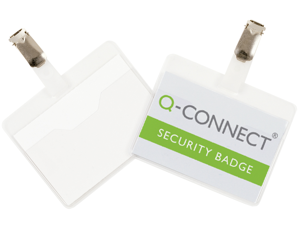 BADGE Q-CONNECT AUTOPLASTIFIABLE CLIP SANS BRISTOL CARTE 98X67MM