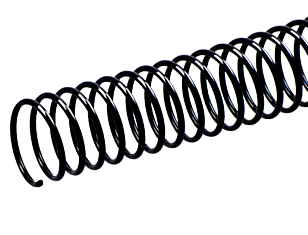 SPIRALE Q-CONNECT MTALLIQUE RELIEUR PAS 5:1 280F CALIBRE 1.2MM DIAMTRE 32MM COLORIS NOIR BOTE 50 UNITS