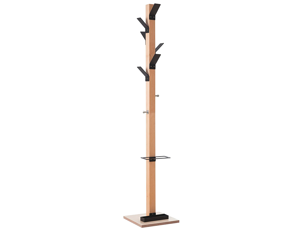 PORTE-MANTEAUX PAPERFLOW EASYCLOTH AVEC BASE 8 PATRES POLYSTYRNE ACIER CHROM HAUTEUR 180CM + PORTE-PARAPLUIES NOIR