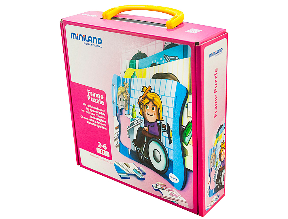 PUZZLE MINILAND HABITUDES HYGIÉNIQUES SET DE 4 UNITÉS 6 PIÈCES