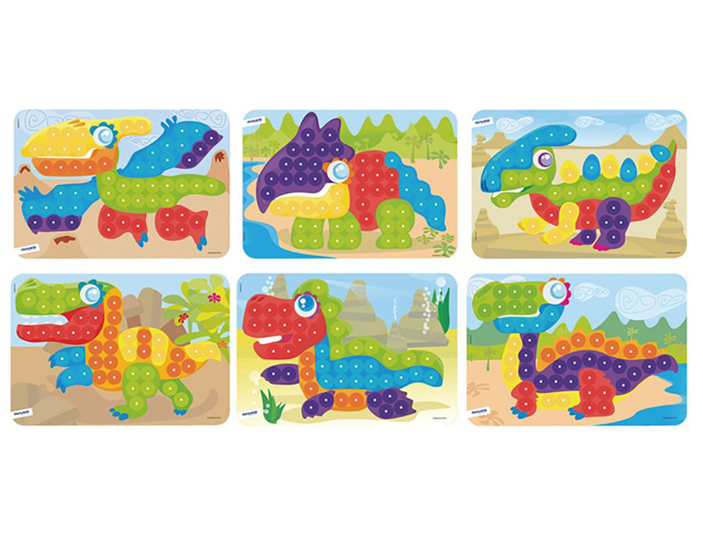 JEU MINILAND PLANCHES DINO 31X21CM PACK DE 6 UNITS