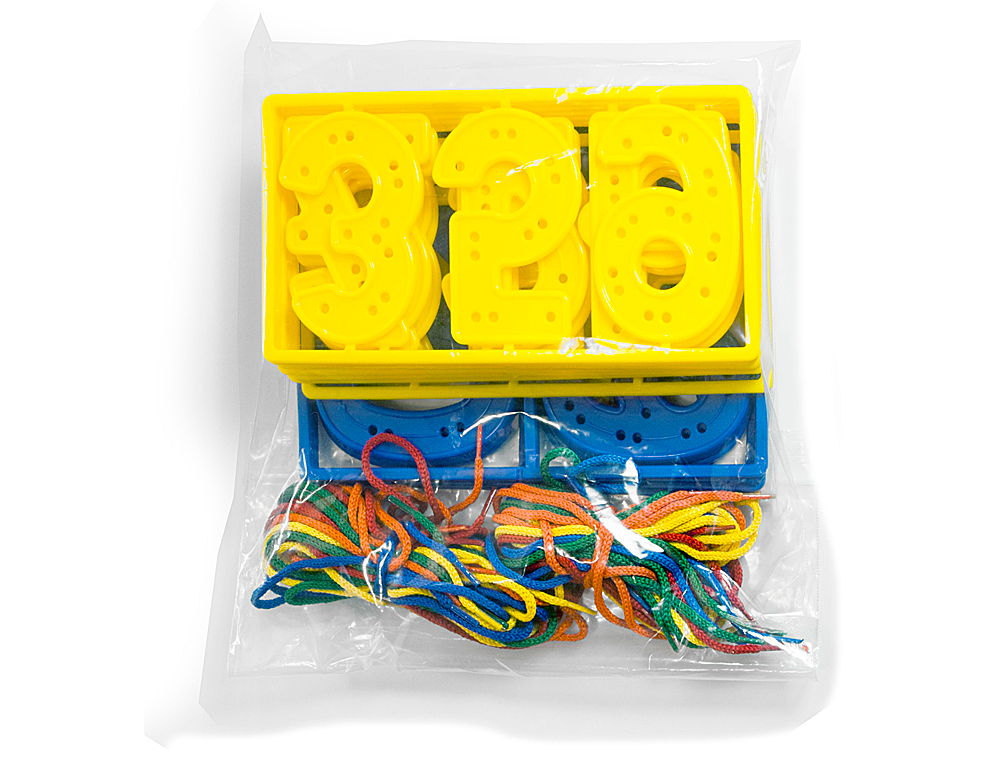 JEU MINILAND NUMROS POUR COUDRE 7CM 40 PICES + 20 CORDONS