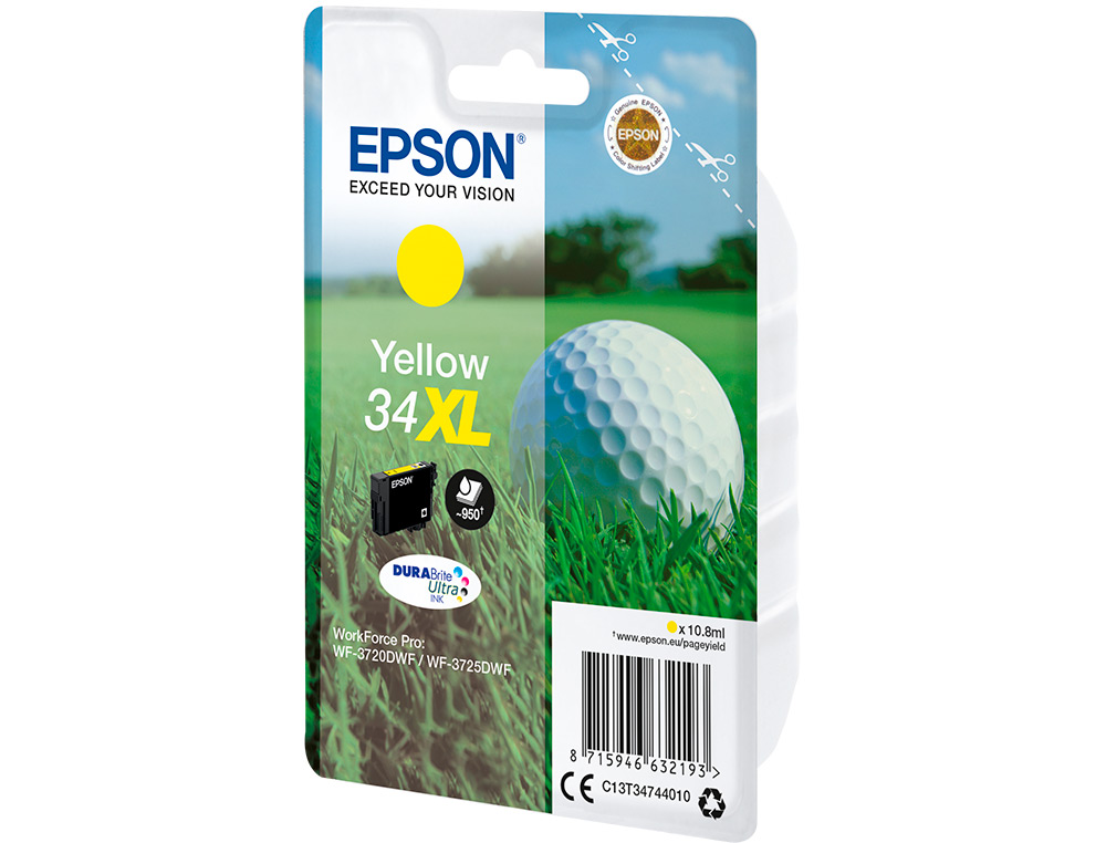 CARTOUCHE EPSON N34 XL JET D'ENCRE COULEUR JAUNE HAUTE CAPACITÉ 950P