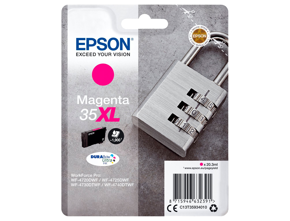 CARTOUCHE EPSON 35XL CADENAS T35914010 COULEUR MAGENTA HAUTE CAPACIT