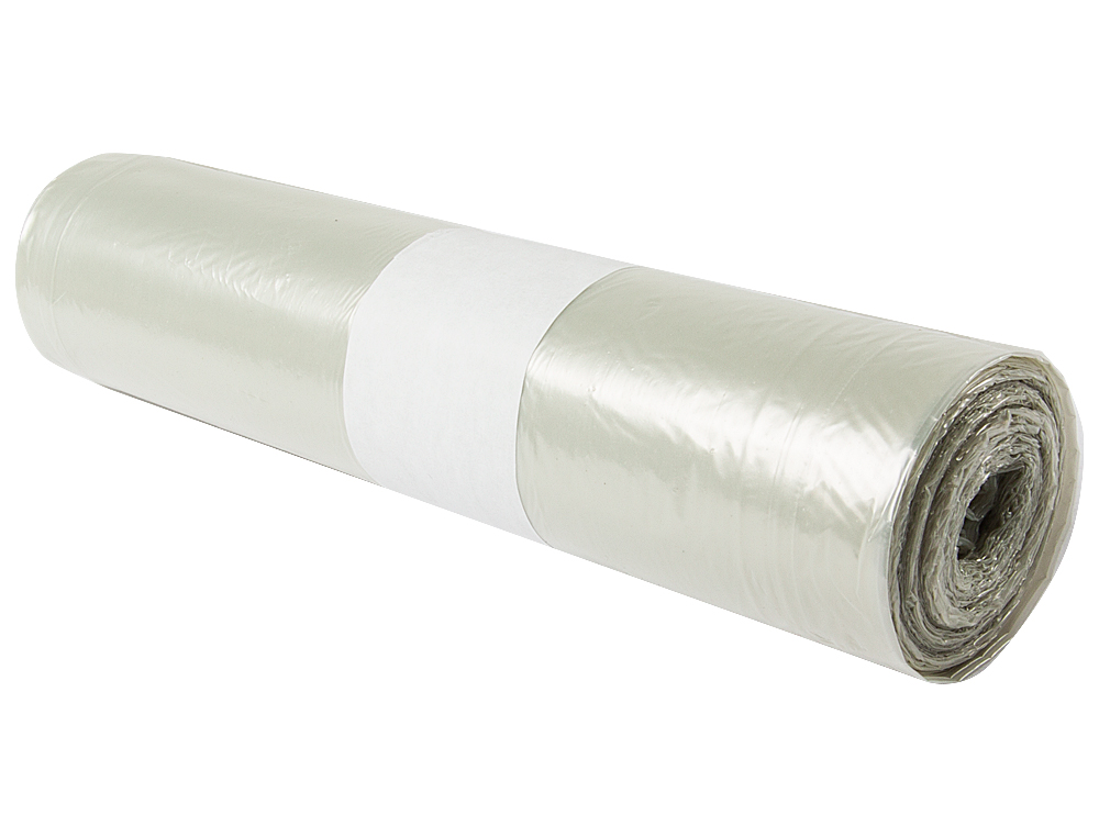 SAC POUBELLE DOMESTIQUE 52X60CM CALIBRE 70 CAPACITÉ 20L COLORIS TRANSPARENT ROULEAU 20 UNITÉS