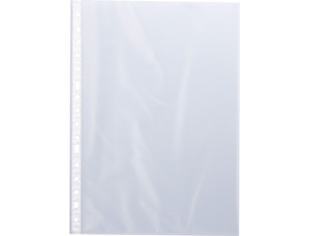 POCHETTE Q-CONNECT POLYPROPYLÈNE GRAINÉ 8/100E PERFORÉE ANTISTATIQUE A4 SACHET 10 UNITÉS