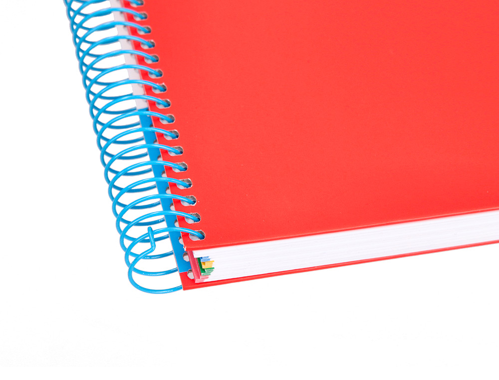 CAHIER SPIRALE ANTARTIK A4 240P 90G COUVERTURE REMBORDEE QUADRILLAGE 5MM 4 TROUS       COIL-LOCK COLORIS ROUGE