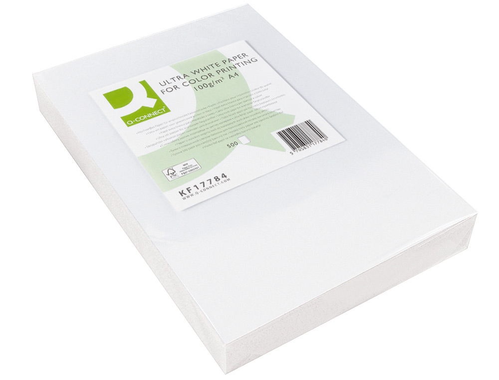 PAPIER Q-CONNECT MULTIFONCTION ULTRAWHITE A4 100G/M2 BLANCHEUR 170 OPACITÉ 96 RIGIDITÉ 60 500 FEUILLES