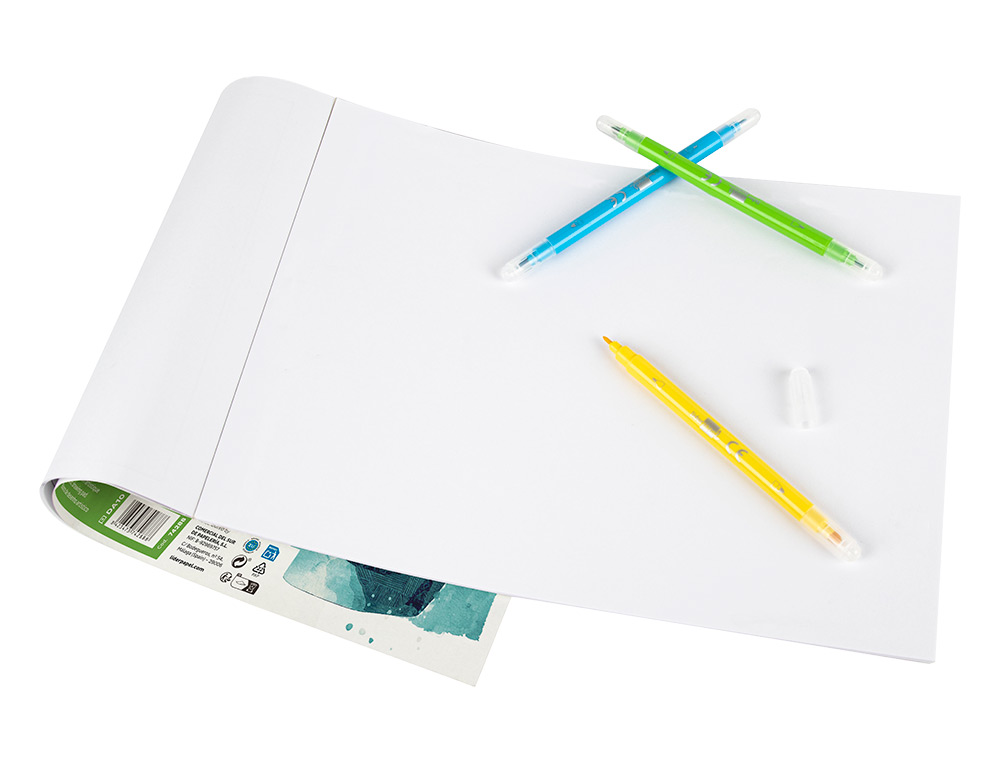BLOC LIDERPAPEL PAPIER DESSIN ARTISTIQUE ENCOLL SANS ENCADREMENT 180G/M2 FORMAT A4+ 230X325MM 20F