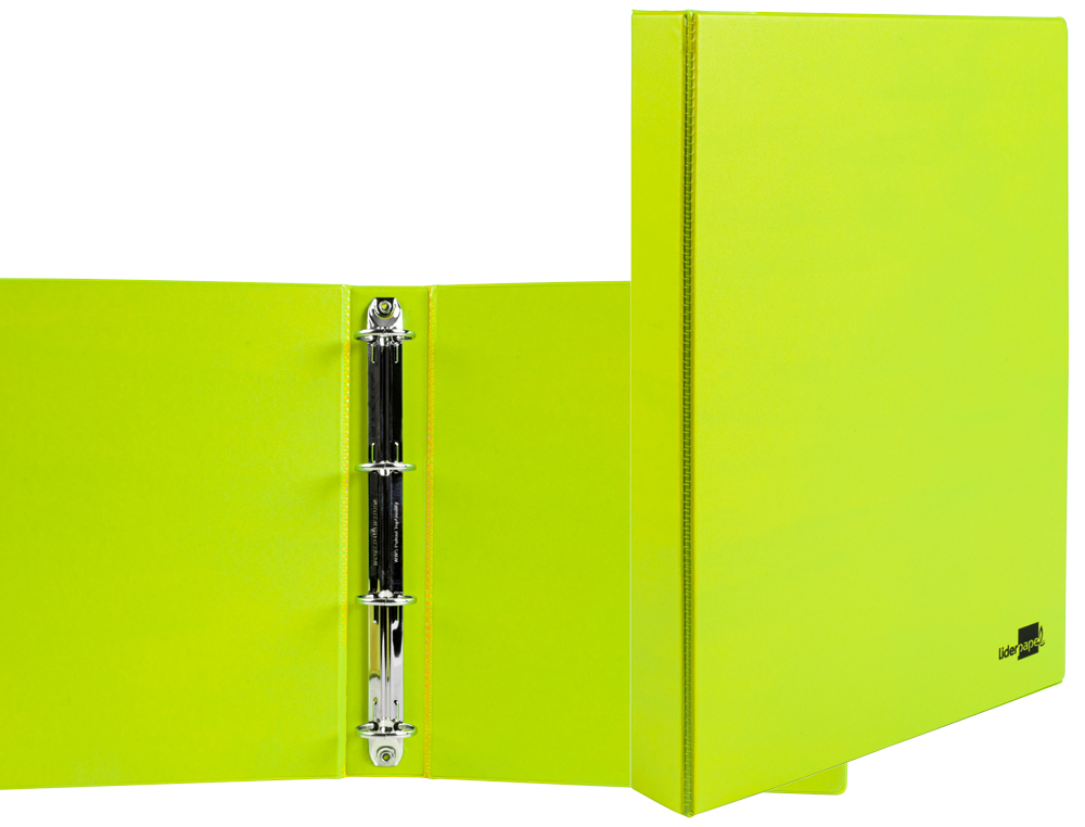 CLASSEUR LIDERPAPEL 4 ANNEAUX RONDS 25MM A4 CARTON REMBORD PVC COLORIS VERT PISTACHE