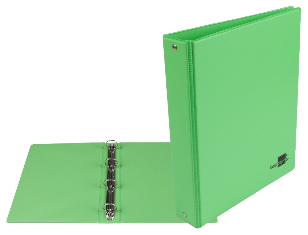 CLASSEUR LIDERPAPEL 4 ANNEAUX RONDS 25MM A5 CARTON REMBORDÉ PVC COLORIS VERT PISTACHE