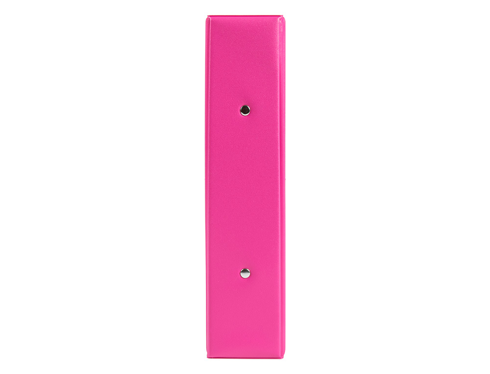 CLASSEUR LIDERPAPEL 2 ANNEAUX RONDS 40MM A5 CARTON REMBORD PVC COLORIS FUCHSIA