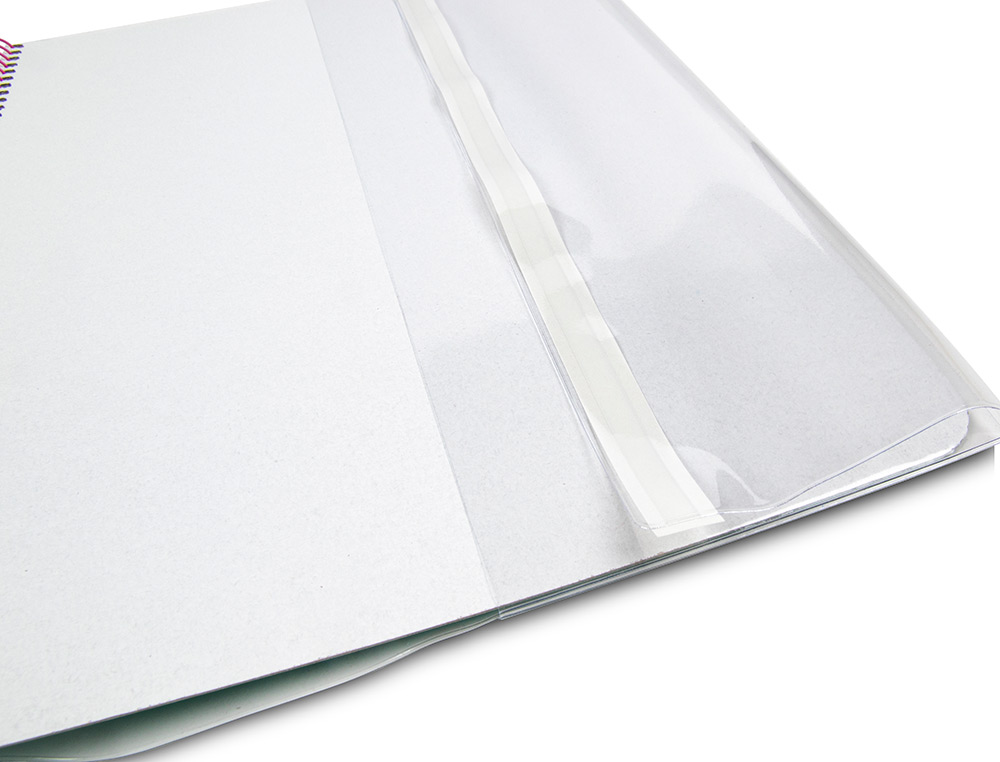COUVRE-LIVRES LIDERPAPEL N31 PVC TRANSPARENT 13/100E 312X530MM AVEC RABAT ADHSIF ADAPTABLE