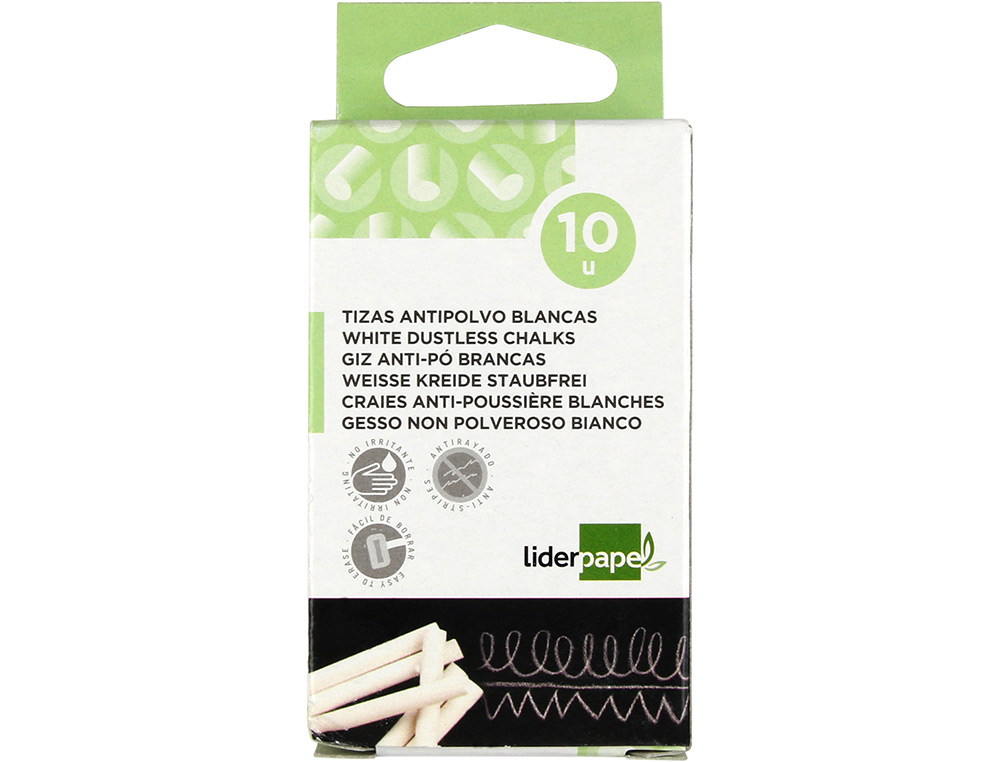 CRAIE LIDERPAPEL ENROBE RONDE ANTI-POUSSIRE TRAC CRITURE DOUCE HYPOALLERGNIQUE COLORIS BLANC BOTE 10 UNITS