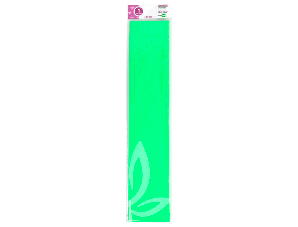 PAPIER CRPON LIDERPAPEL 34G/M2 50CMX2.5M UNICOLORE VERT FLUORESCENT