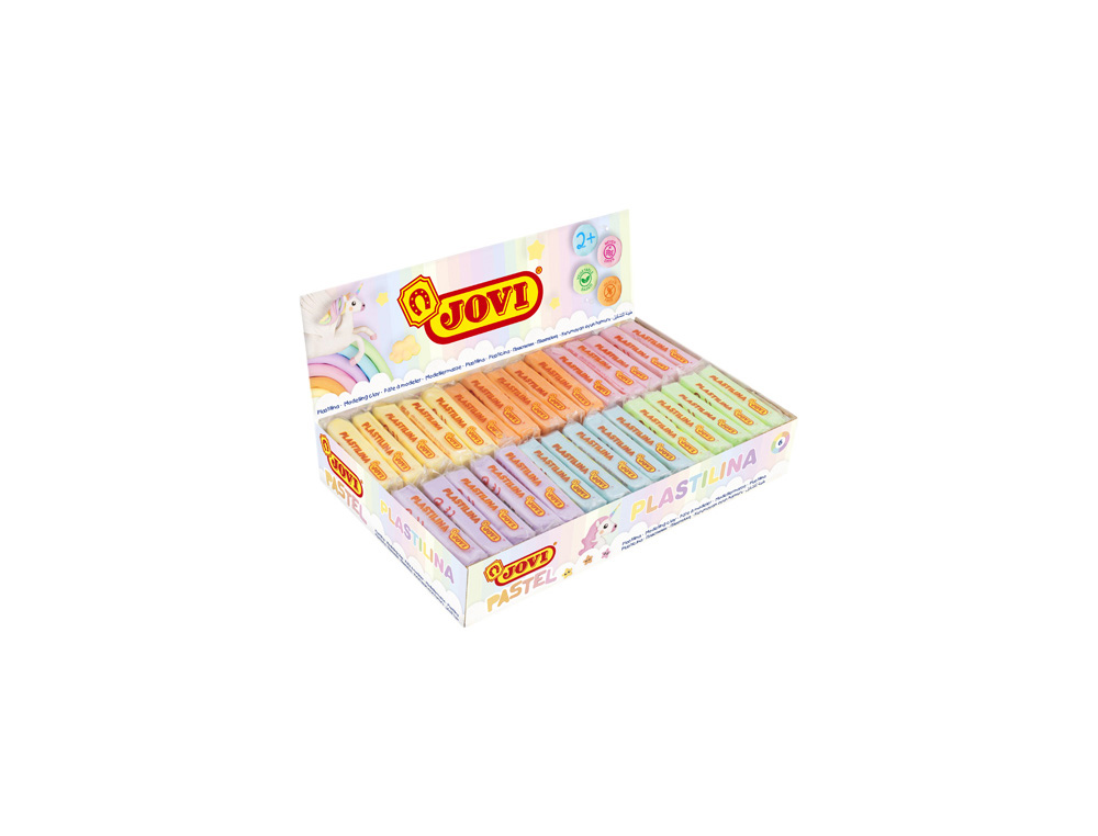 PATE A MODELER JOVI PLASTILINA VEGETALE           ASSORTIMENT 30 PAINS 50G      CHACUN COULEURS PASTEL