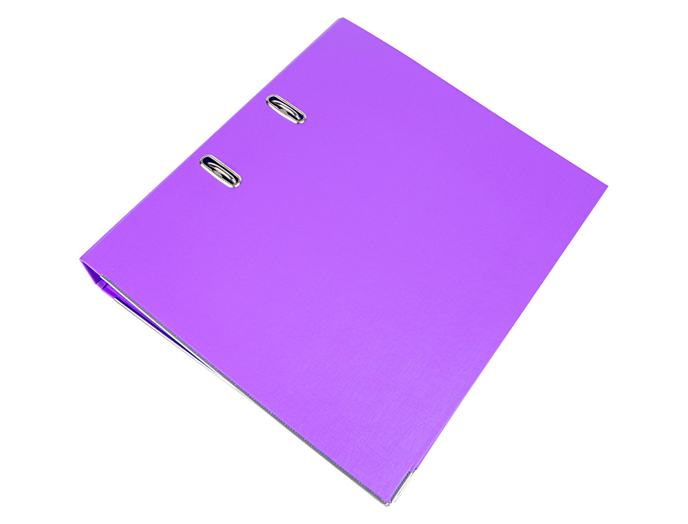 CLASSEUR LEVIER LIDERPAPEL A4 DOCUMENTA CARTON REMBORD 1,9MM DOS 52MM RADO MTALLIQUE COLORIS LILAS