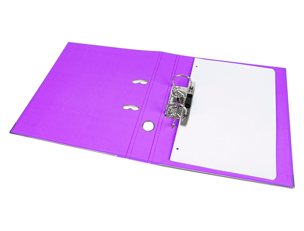 CLASSEUR LEVIER LIDERPAPEL A4 DOCUMENTA CARTON REMBORD 1,9MM DOS 52MM RADO MTALLIQUE COLORIS LILAS
