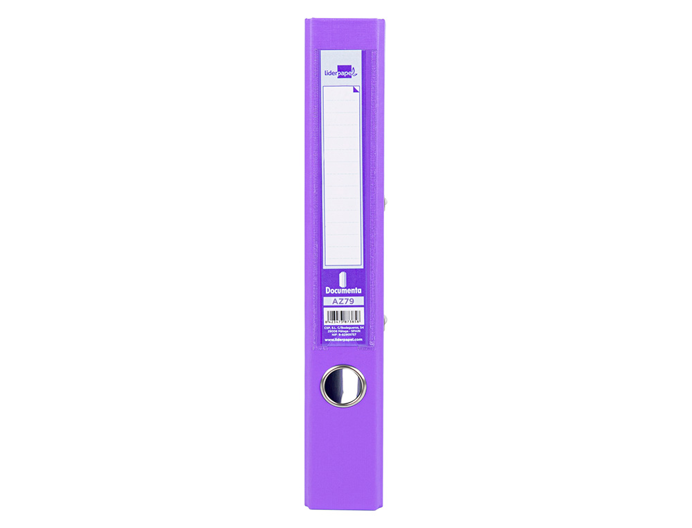 CLASSEUR LEVIER LIDERPAPEL A4 DOCUMENTA CARTON REMBORD 1,9MM DOS 52MM RADO MTALLIQUE COLORIS LILAS