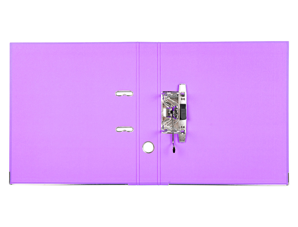 CLASSEUR LEVIER LIDERPAPEL A4 DOCUMENTA CARTON REMBORD 1,9MM DOS 52MM RADO MTALLIQUE COLORIS LILAS