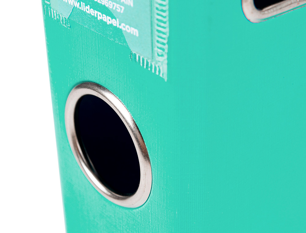 CLASSEUR LEVIER LIDERPAPEL A4 DOCUMENTA CARTON REMBORD 1,9MM DOS 52MM RADO MTALLIQUE COLORIS VERT CLAIR