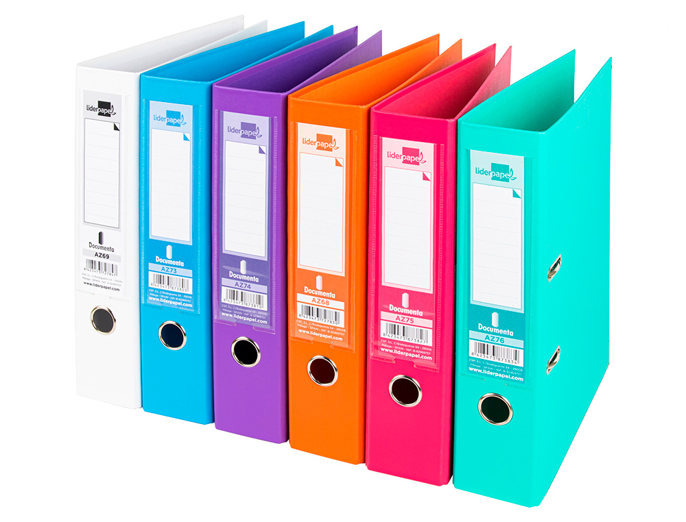 CLASSEUR LEVIER LIDERPAPEL A4 DOCUMENTA CARTON REMBORD 1,9MM DOS 75MM RADO MTALLIQUE COLORIS ASSORTIS TRENDING