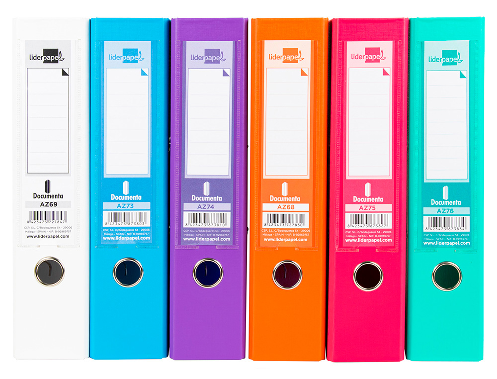CLASSEUR LEVIER LIDERPAPEL A4 DOCUMENTA CARTON REMBORD 1,9MM DOS 75MM RADO MTALLIQUE COLORIS ASSORTIS TRENDING
