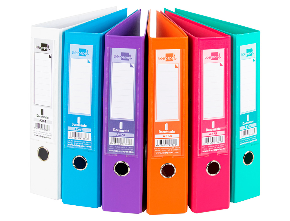CLASSEUR LEVIER LIDERPAPEL A4 DOCUMENTA CARTON REMBORD 1,9MM DOS 75MM RADO MTALLIQUE COLORIS ASSORTIS TRENDING