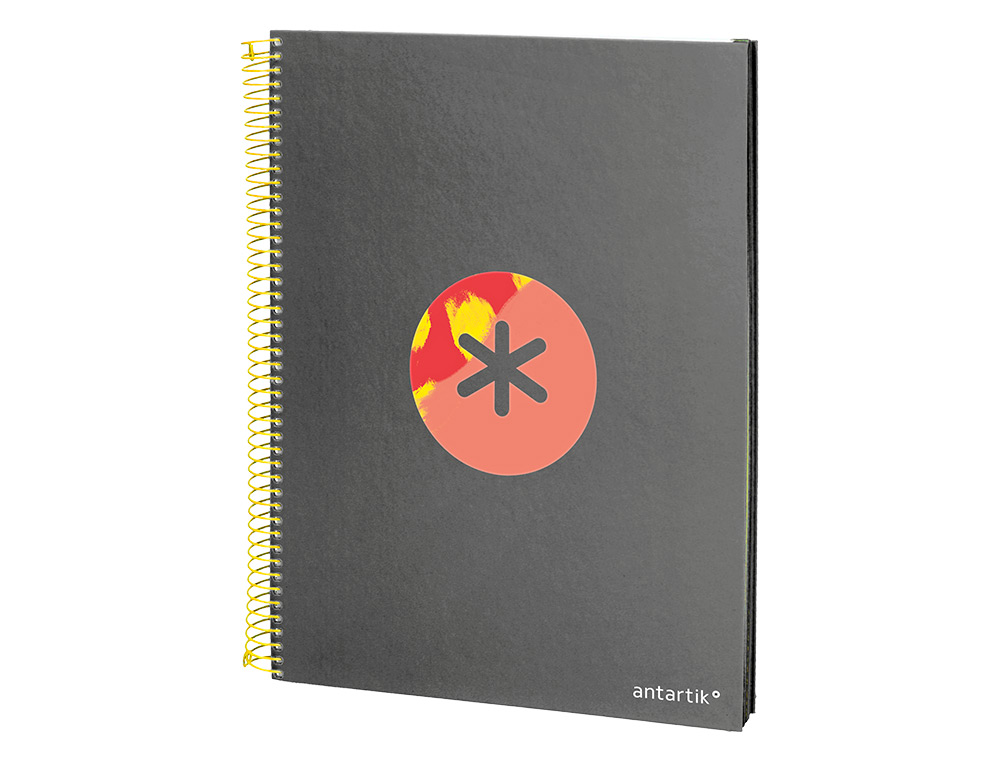 CAHIER SPIRALE ANTARTIK A4 120F 100G REMBORDE 5X5MM      MICRO-PERF 5 BANDES 4 TROUS   TRENDING 2020 NOIR