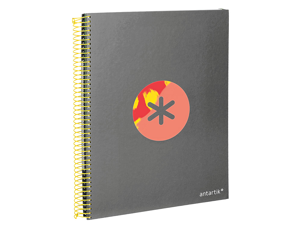 CAHIER SPIRALE ANTARTIK A4 120F 100G REMBORDE 5X5MM      MICRO-PERF 5 BANDES 4 TROUS   TRENDING 2020 NOIR