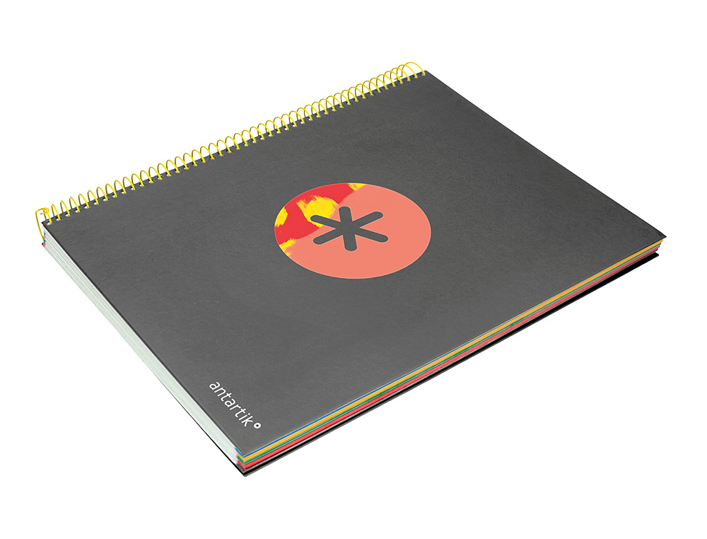 CAHIER SPIRALE ANTARTIK A4 120F 100G REMBORDE 5X5MM      MICRO-PERF 5 BANDES 4 TROUS   TRENDING 2020 NOIR