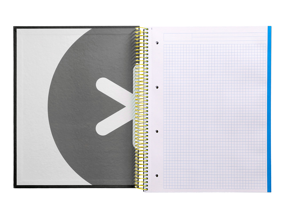 CAHIER SPIRALE ANTARTIK A4 120F 100G REMBORDE 5X5MM      MICRO-PERF 5 BANDES 4 TROUS   TRENDING 2020 NOIR