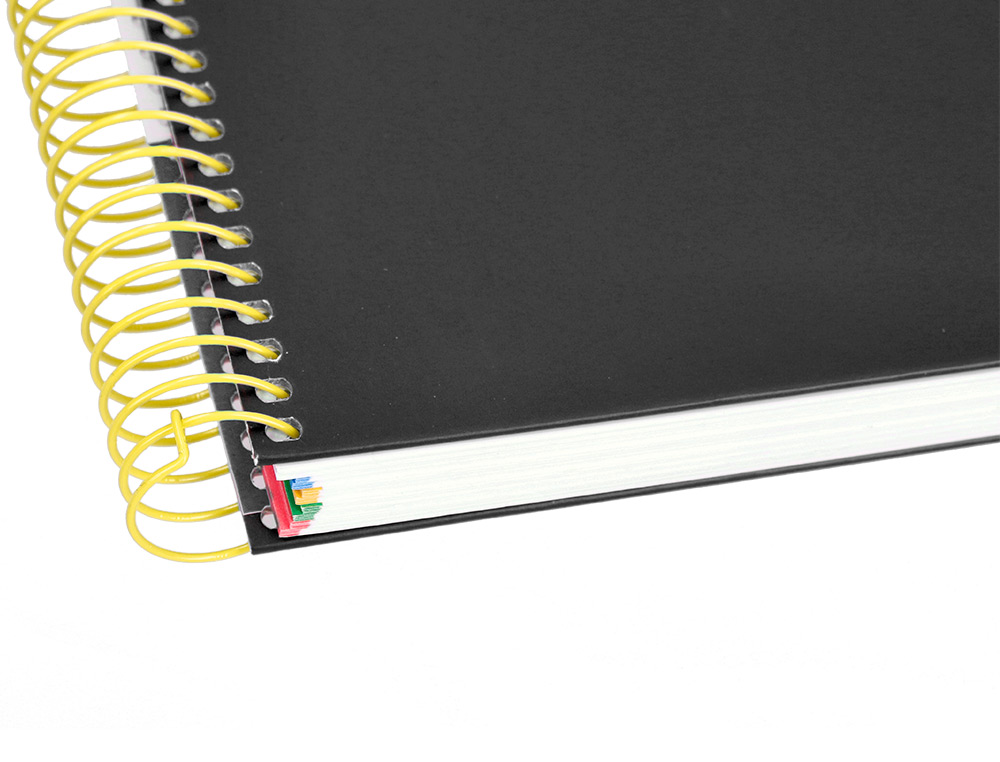 CAHIER SPIRALE ANTARTIK A4 120F 100G REMBORDE 5X5MM      MICRO-PERF 5 BANDES 4 TROUS   TRENDING 2020 NOIR