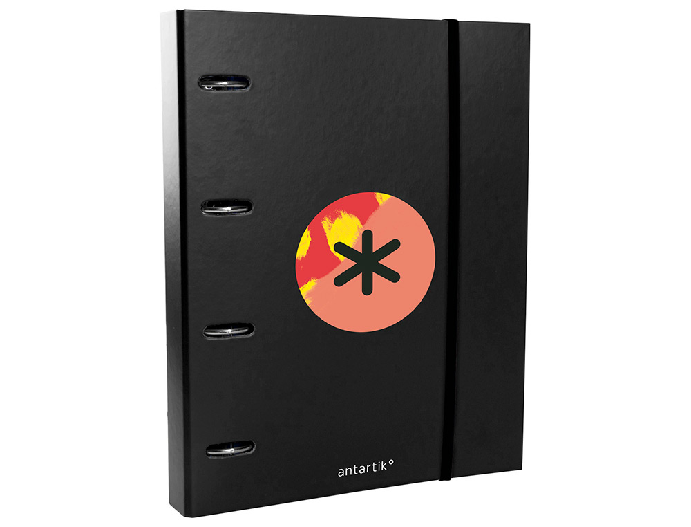 CLASSEUR ANTARTIK TRENDING TOPIC 2020 4 ANNEAUX RONDS    40MM FEUILLET MOBILE A4 5X5MM COLORIS NOIR