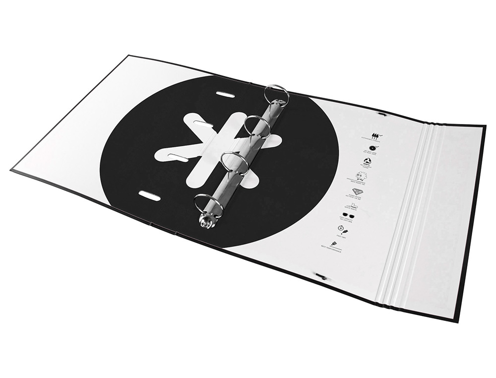 CLASSEUR ANTARTIK TRENDING TOPIC 2020 4 ANNEAUX RONDS    40MM FEUILLET MOBILE A4 5X5MM COLORIS NOIR