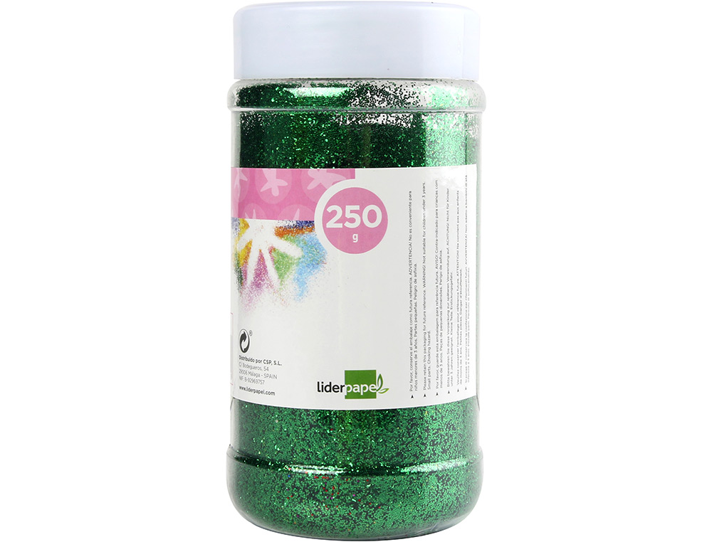 PAILLETTE FANTAISIE LIDERPAPEL COLORIS VERT MÉTALLISÉ POT 250G
