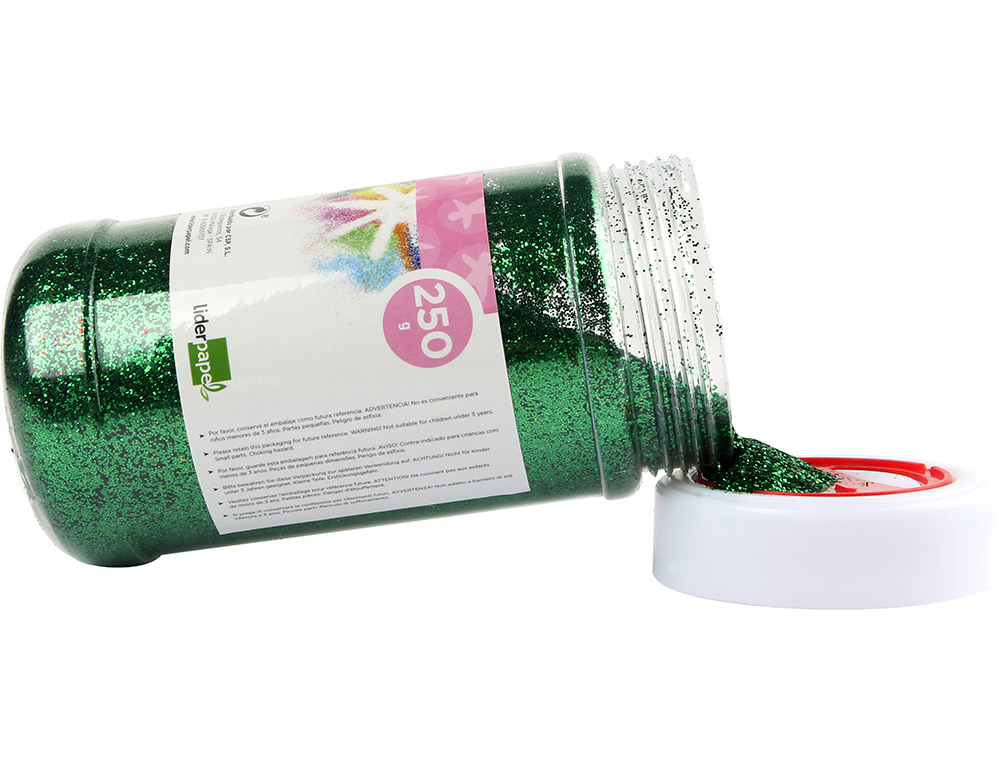 PAILLETTE FANTAISIE LIDERPAPEL COLORIS VERT MÉTALLISÉ POT 250G