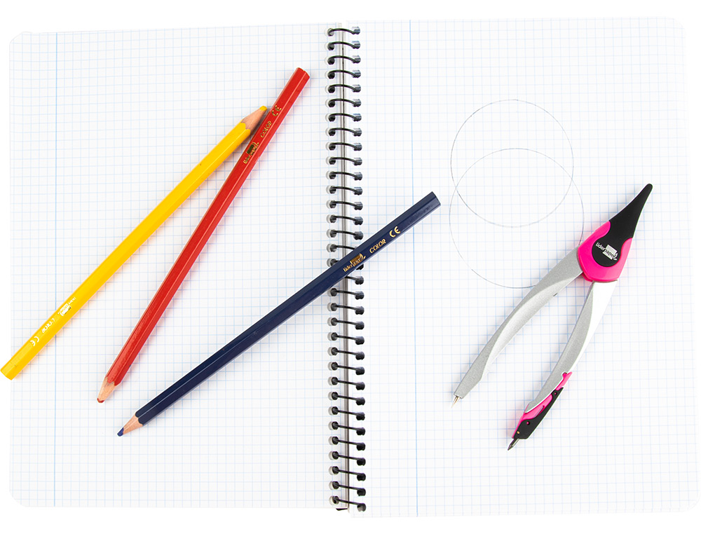 COMPAS LIDERPAPEL ADAPTATEUR UNIVERSEL ET MINES COLORIS ASSORTIS