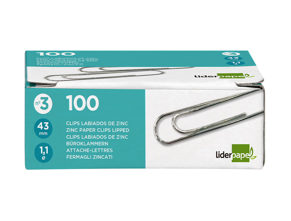 TROMBONE LIDERPAPEL ZINC BOUT ROND 43MM BOTE 100 UNITS