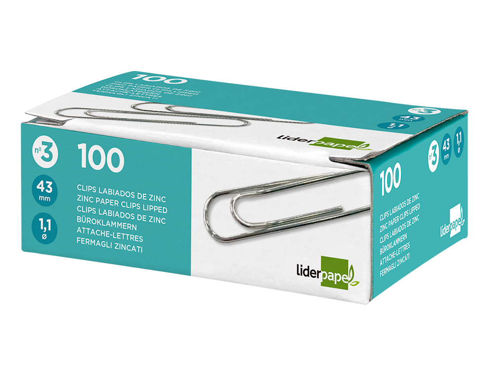 TROMBONE LIDERPAPEL ZINC BOUT ROND 43MM BOTE 100 UNITS