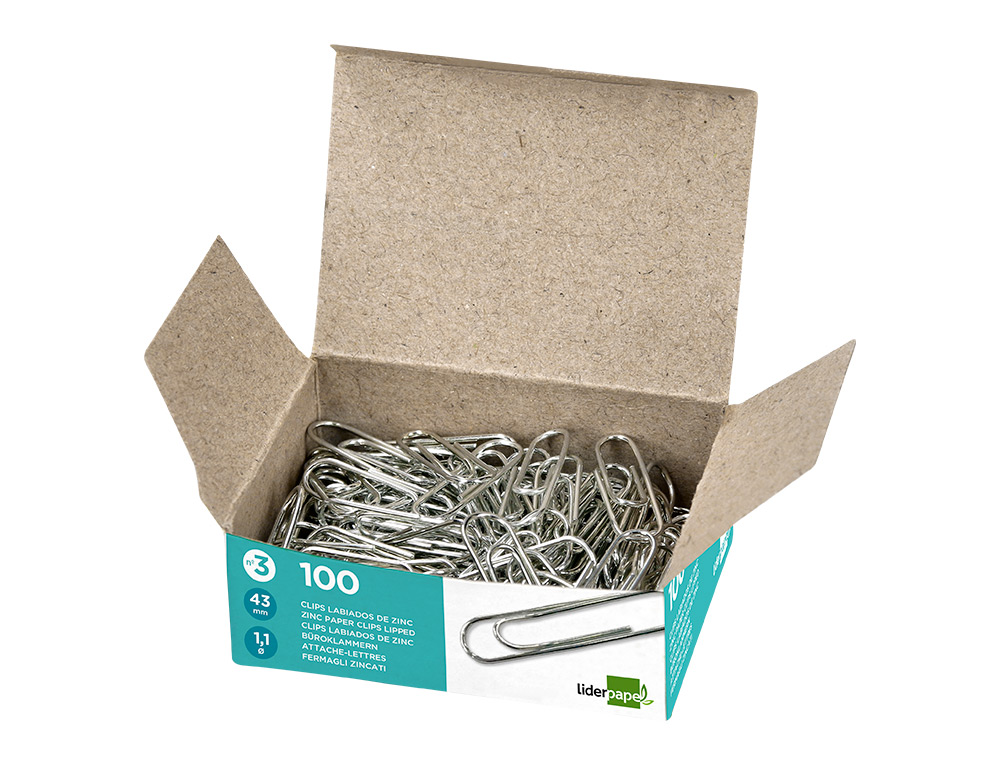 TROMBONE LIDERPAPEL ZINC BOUT ROND 43MM BOTE 100 UNITS