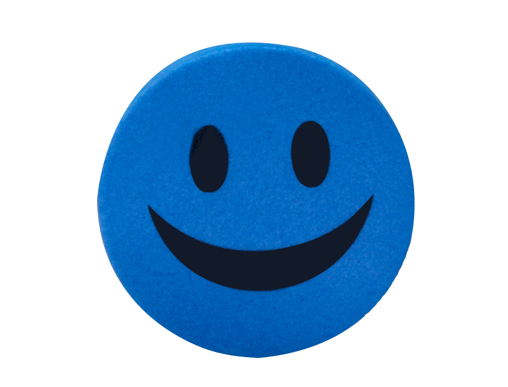 BROSSE MAGNETIQUE LIDERPAPEL ROND SOURIRE FEUTRE EFFACAGE  A SEC TOUS TABLEAUX BLANCS    COLORIS ASSORTIS
